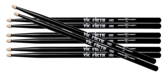 Vic Firth 5B Schwarz Hickory Drumstick Value Pack 
